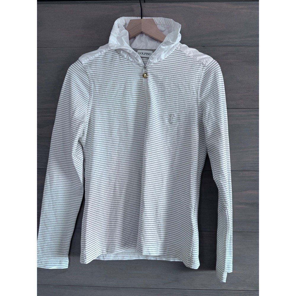 Golfino‎ Womens Golf Pullover 1/4 Zip Stripe Sparkle